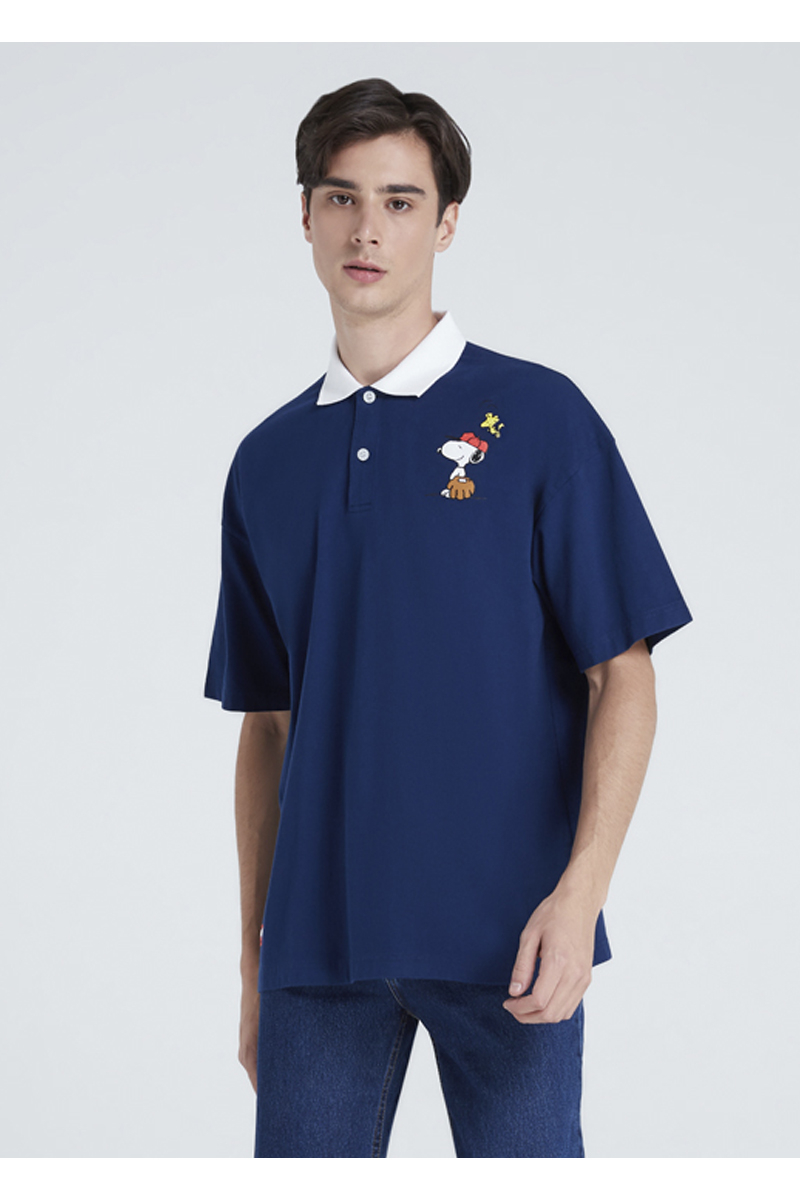 GRAPHIC OVERSIZE POLOS PEANUTS COLLECTION - EVENING BLUE