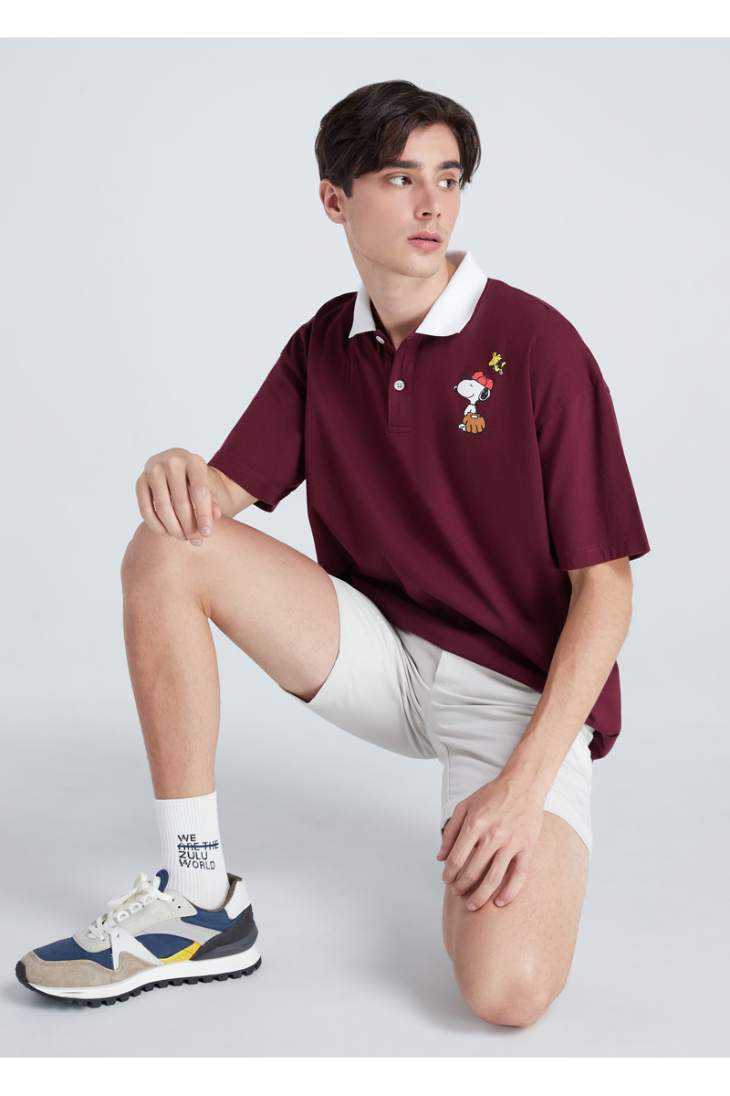 GRAPHIC OVERSIZE POLOS PEANUTS COLLECTION - CHERRY RED