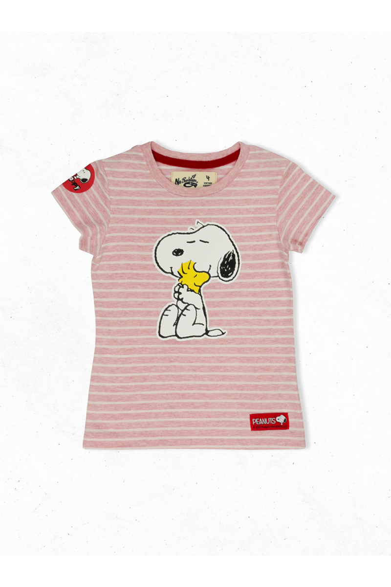 LET'S HUG SNOOPY T-SHIRT - PINK WHITE