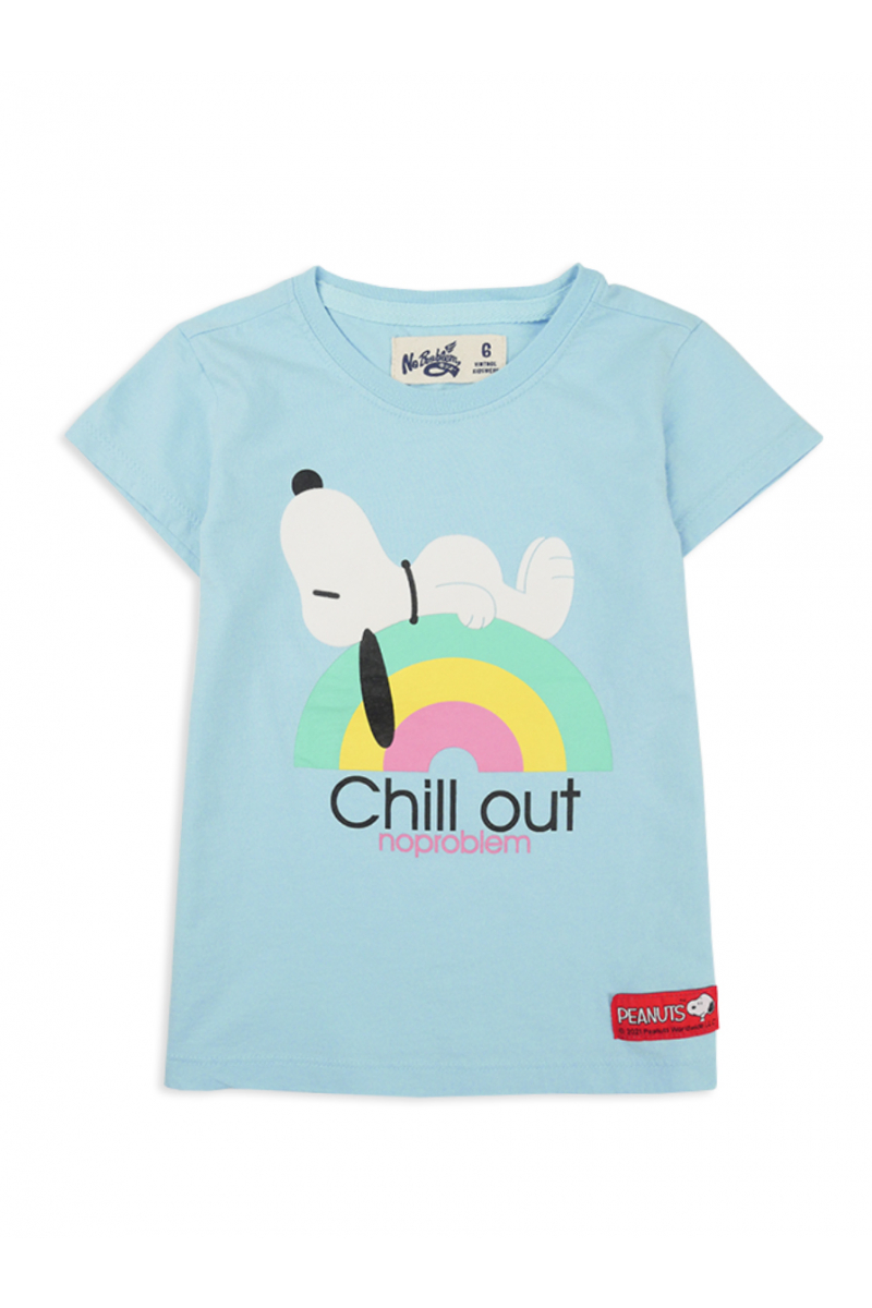 T-SHIRT PEANUTS /CHILL OUT FOR GIRL - BLUE