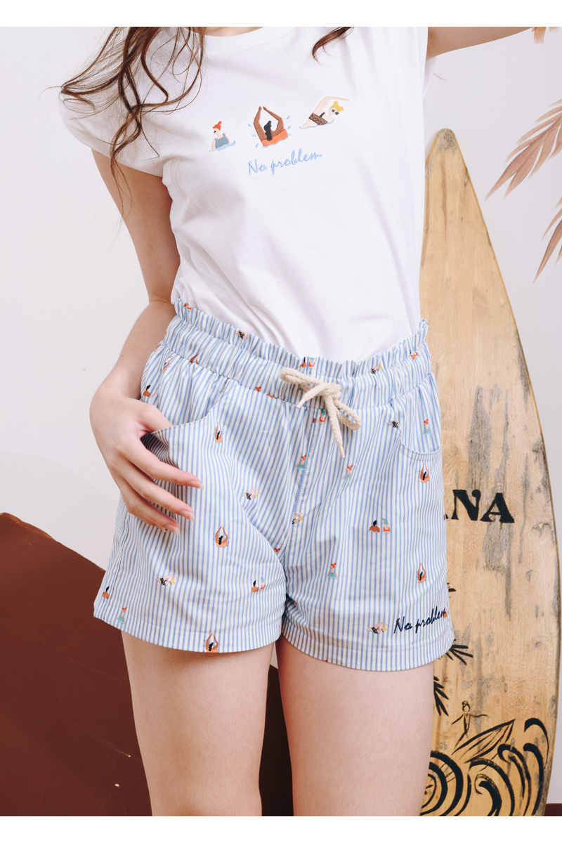 SHORTS SUMMER COLLECTION - WHITE BLUE