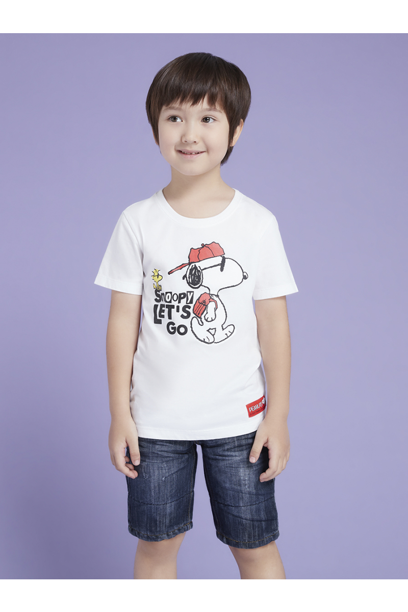 SNOOPY READY, LET'S GO T-SHIRT - WHITE