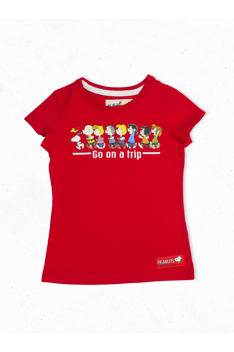 SNOOPY GO ON A TRIP T-SHIRT FOR GIRL - RED