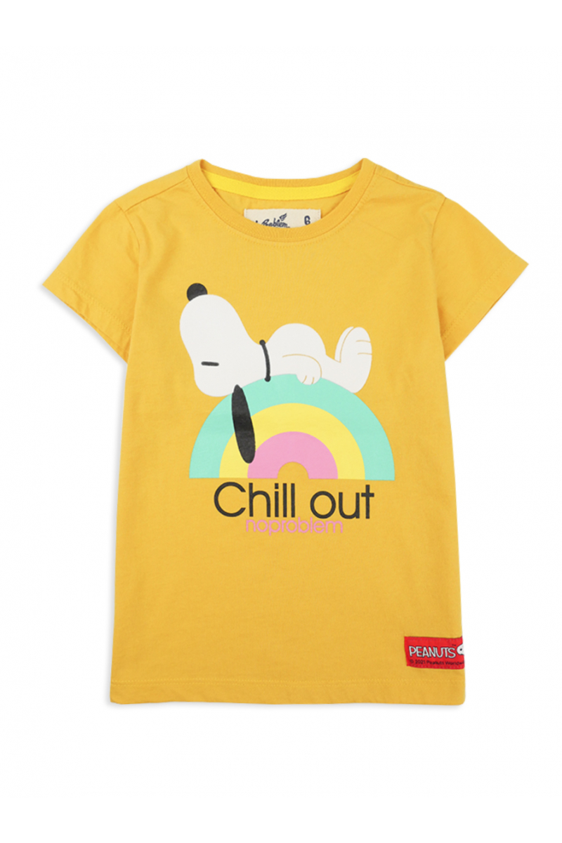 T-SHIRT PEANUTS /CHILL OUT FOR GIRL - YELLOW