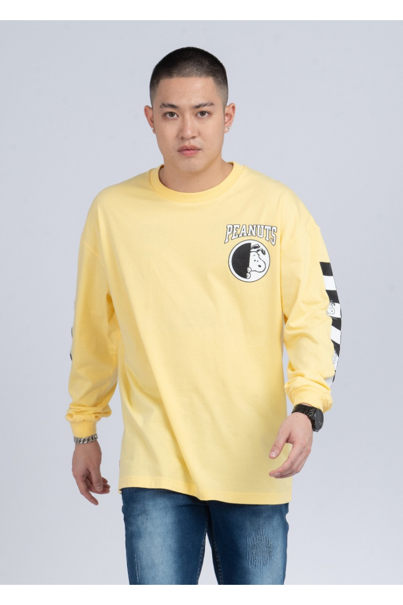OVERSIZE LONG SLEEVE SHIRT PEANUTS COLLECTION - LIGHT YELLOW