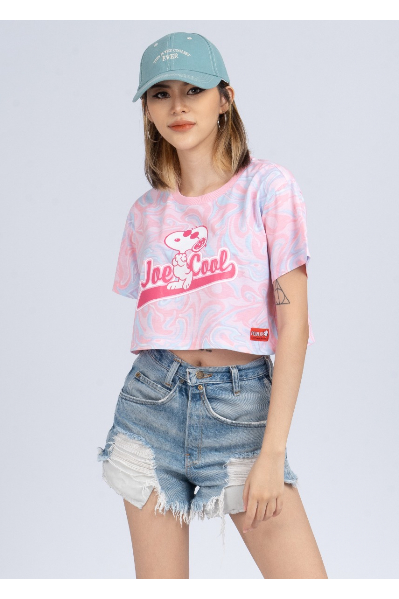 GRAPHIC WAVE T-SHIRT PEANUTS COLLECTION - PINK WAVE