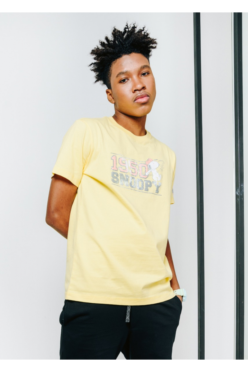 FADED T-SHIRT PEANUTS COLLECTIONS - LIGHT BUTTER