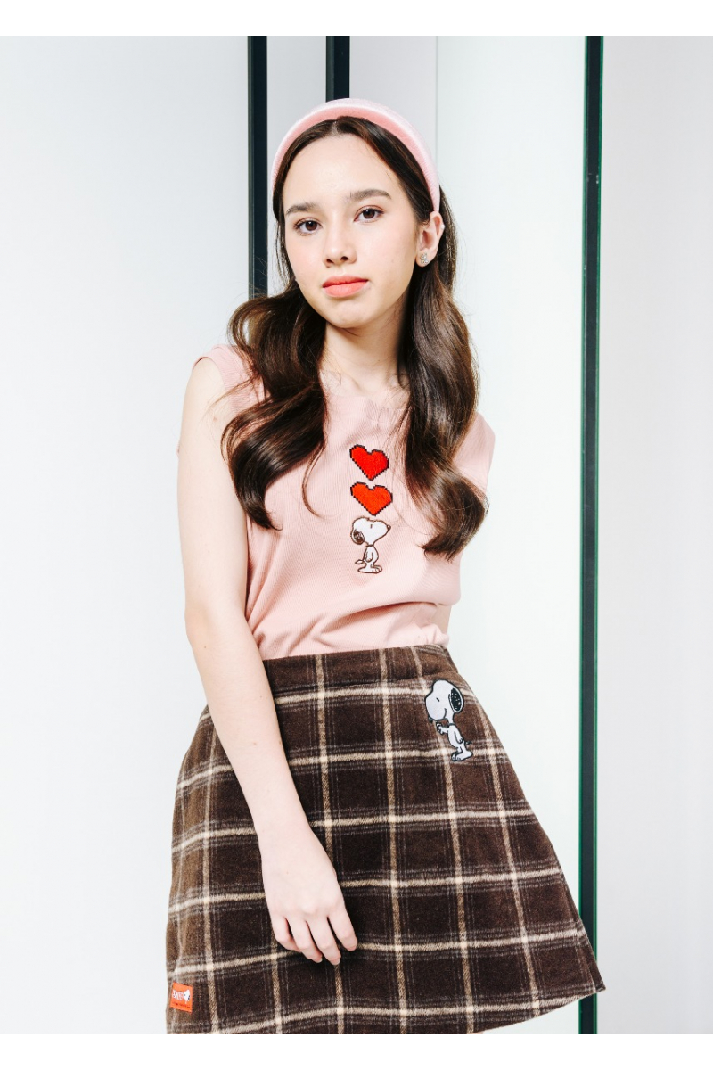 CROP TOP MINI HEART PEANUTS COLLECTION - PINK