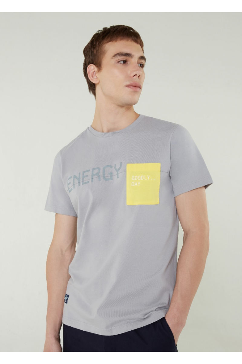 ENERGY PRINT & EMBROIDERY T-SHIRT - ULTIMATE GRAY