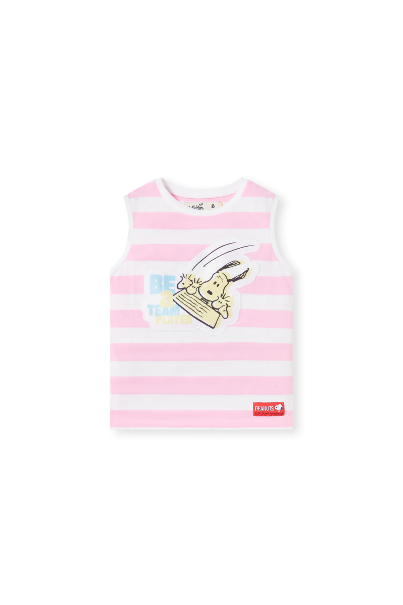 TANK TOP PEANUTS / BE A TEAM PLAYER - PINK WHITE